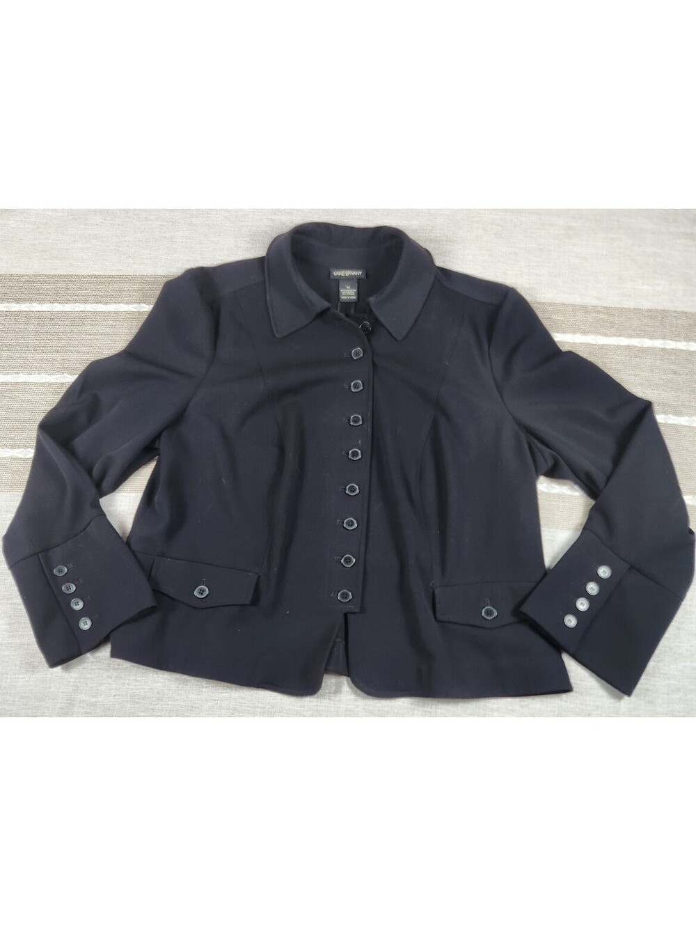 Lane Bryant Women's Charcoal Button Up Blazer w/ Pockets Size 18 Career Business